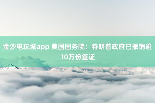 金沙電玩城app 美國國務院：特朗普政府已撤銷逾10萬份簽證