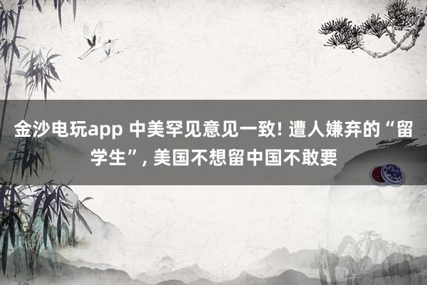 金沙電玩app 中美罕見意見一致! 遭人嫌棄的“留學(xué)生”, 美國不想留中國不敢要