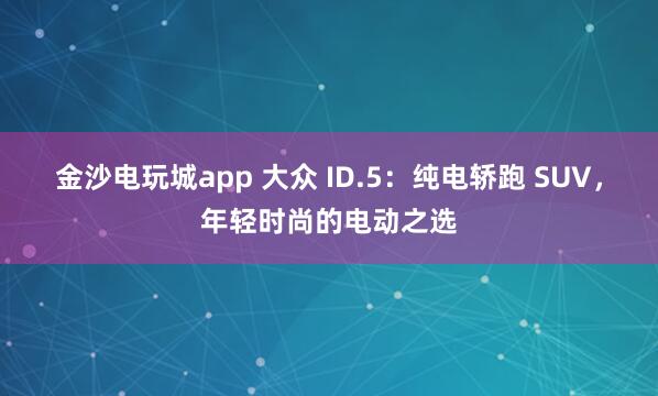 金沙電玩城app 大眾 ID.5：純電轎跑 SUV，年輕時尚的電動之選