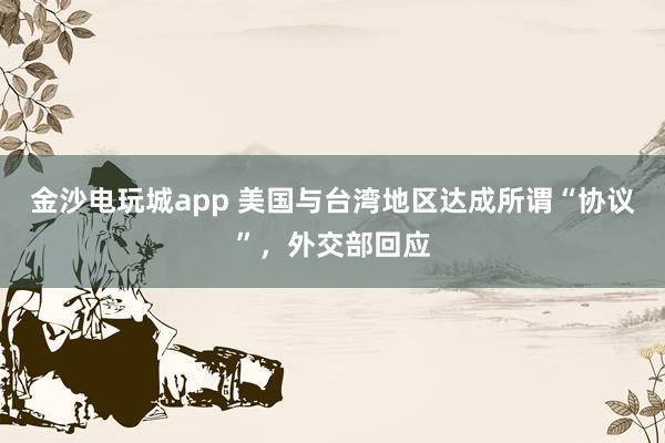 金沙電玩城app 美國與臺灣地區達成所謂“協議”，外交部回應