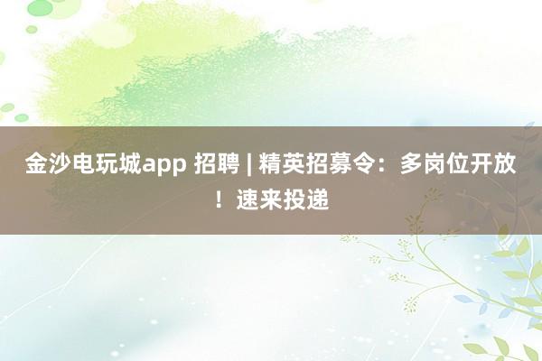 金沙電玩城app 招聘 | 精英招募令：多崗位開放！速來投遞