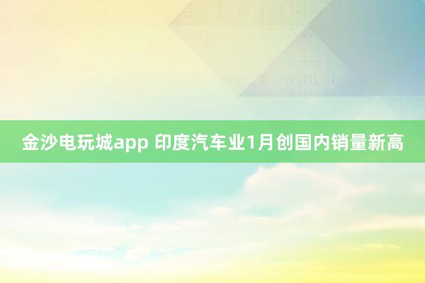 金沙電玩城app 印度汽車業1月創國內銷量新高