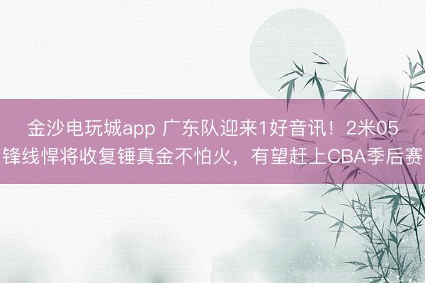 金沙電玩城app 廣東隊迎來1好音訊！2米05鋒線悍將收復(fù)錘真金不怕火，有望趕上CBA季后賽