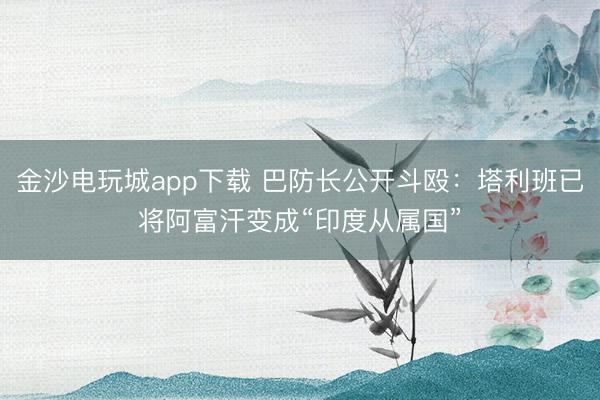 金沙電玩城app下載 巴防長(zhǎng)公開斗毆：塔利班已將阿富汗變成“印度從屬國(guó)”
